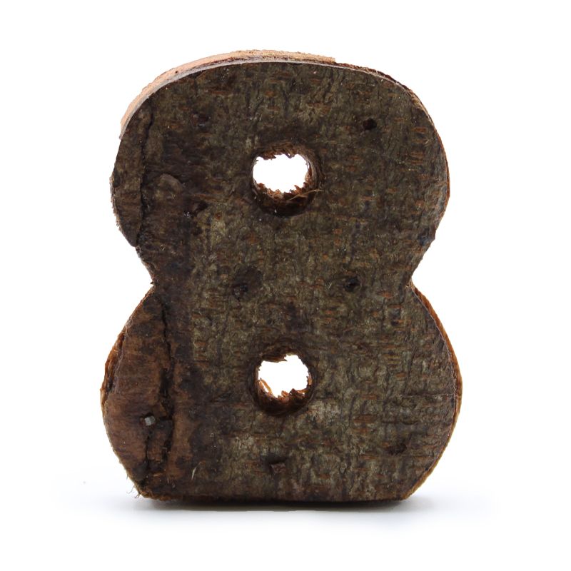 Numéro d'écorce rustique - "8" - 7cm