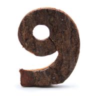 Numéro d'écorce rustique - "9" - 7cm