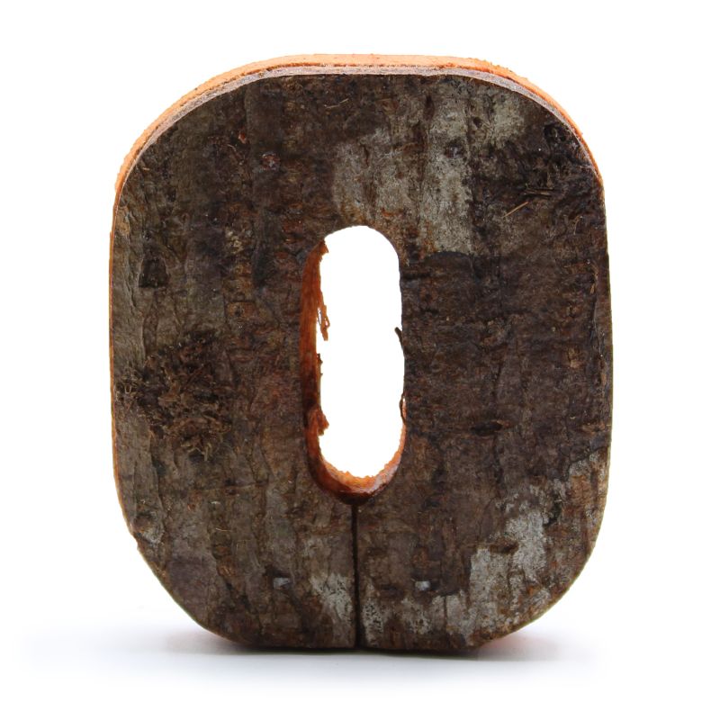 Numéro d'écorce rustique - "0" - 7cm