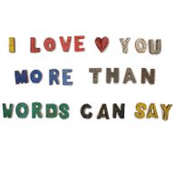 Lettres d'écorce rustiques de couleur - Je t'aime plus que les mots ne peuvent le dire..
