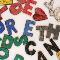 Lettres d'écorce rustiques de couleur - Je t'aime plus que les mots ne peuvent le dire..