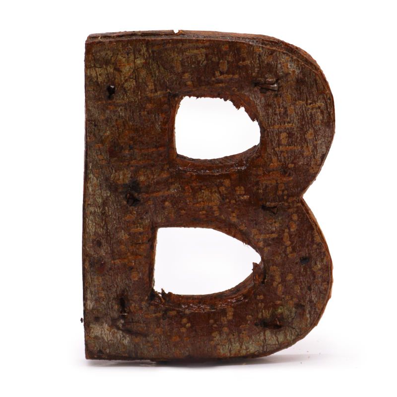 Lettre Écorce Rustique - "B" - 7cm