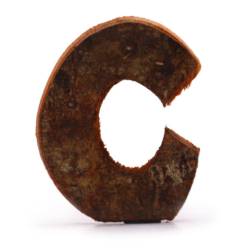 Lettre Écorce Rustique - "C" - 7cm