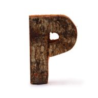 Lettre Écorce Rustique - "P" - 7cm