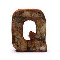 Lettre Écorce Rustique - "Q" - 7cm