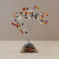 Arbre de pierres précieuses avec base en Orgonite - 80 pierres - Multi