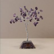 Arbre de pierres précieuses avec base en Orgonite - 80 pierres - Améthyste