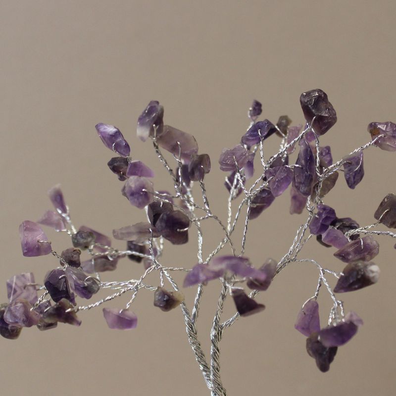 Arbre de pierres précieuses avec base en Orgonite - 80 pierres - Améthyste