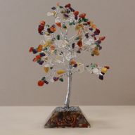 Arbre de pierres précieuses avec base en Orgonite - 160 pierres - Multi