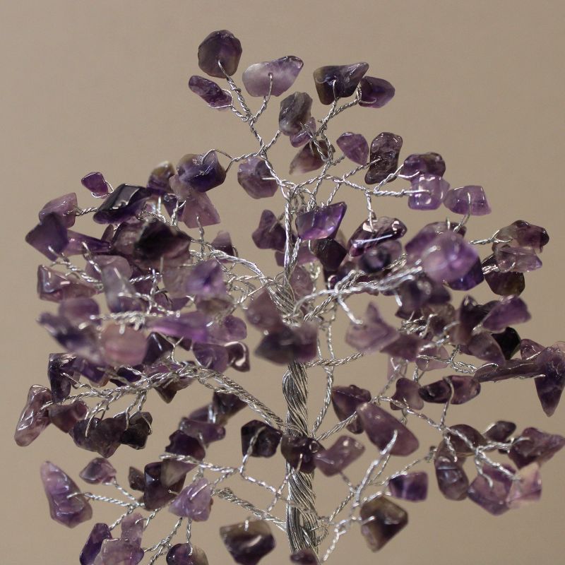 Arbre de pierres précieuses avec base en Orgonite - 160 pierres - Améthyste