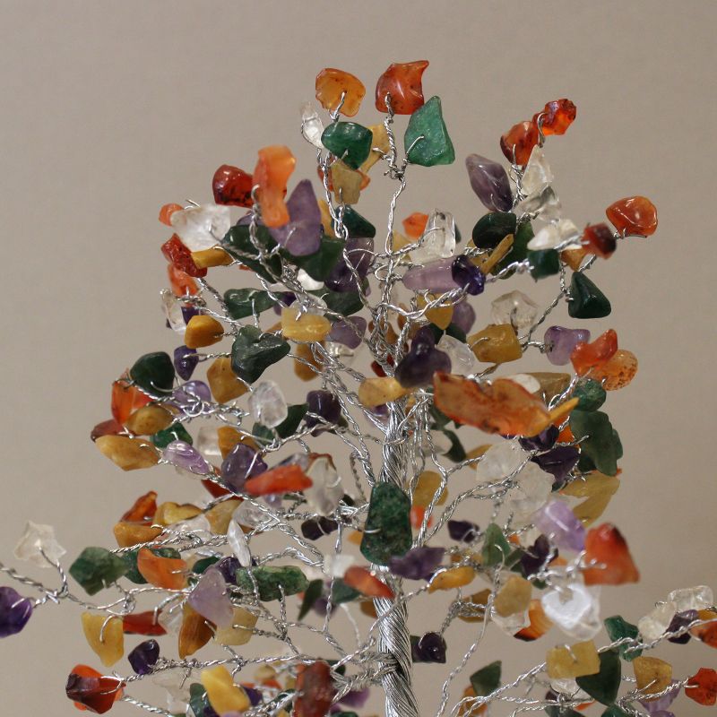 Arbre de pierres précieuses avec base en Orgonite - 320 pierres - Multi