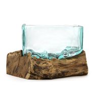 Verre sur Bois avec Support - Grand Bol