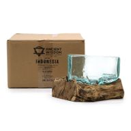 Verre sur Bois avec Support - Grand Bol