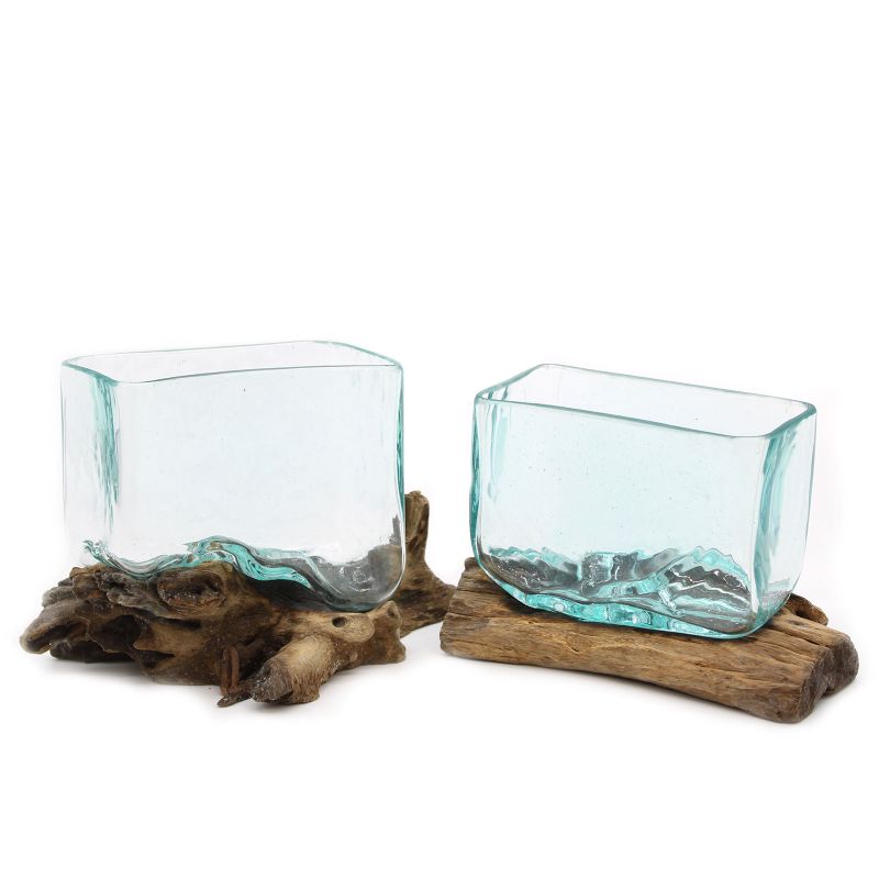 Verre sur Bois avec Support - Grand Bol