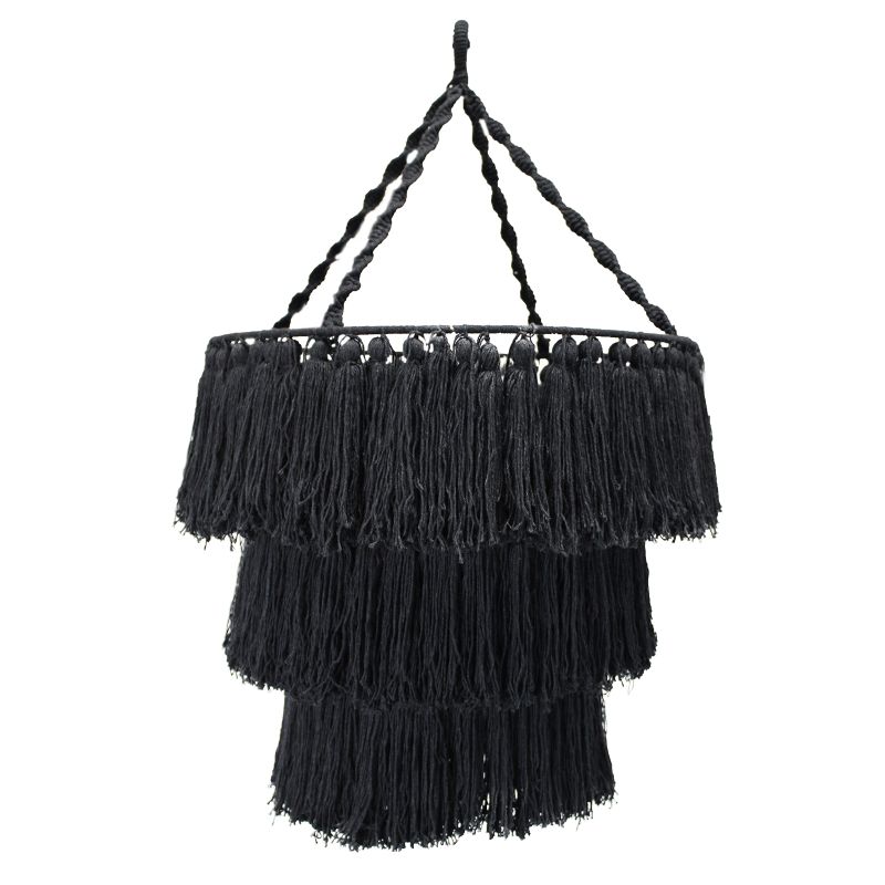Lustre Doux en Macramé - Noir