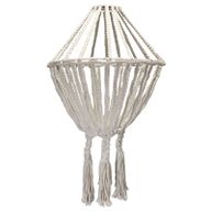 Grand Lustre Goutte en Macramé - Naturel