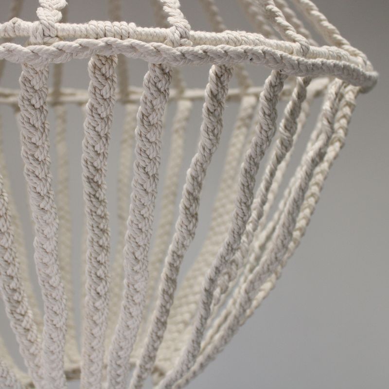 Grand Lustre Goutte en Macramé - Naturel
