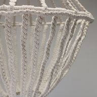Grand Lustre Goutte en Macramé - Naturel