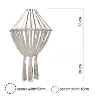Grand Lustre Goutte en Macramé - Naturel