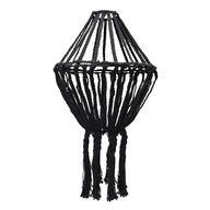 Grand Lustre Goutte en Macramé - Noir