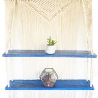 Étagères suspendues en macramé - Bleu