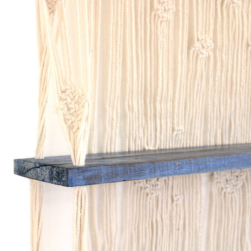 Étagères suspendues en macramé - Bleu