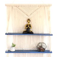 Étagères suspendues en macramé - Bleu