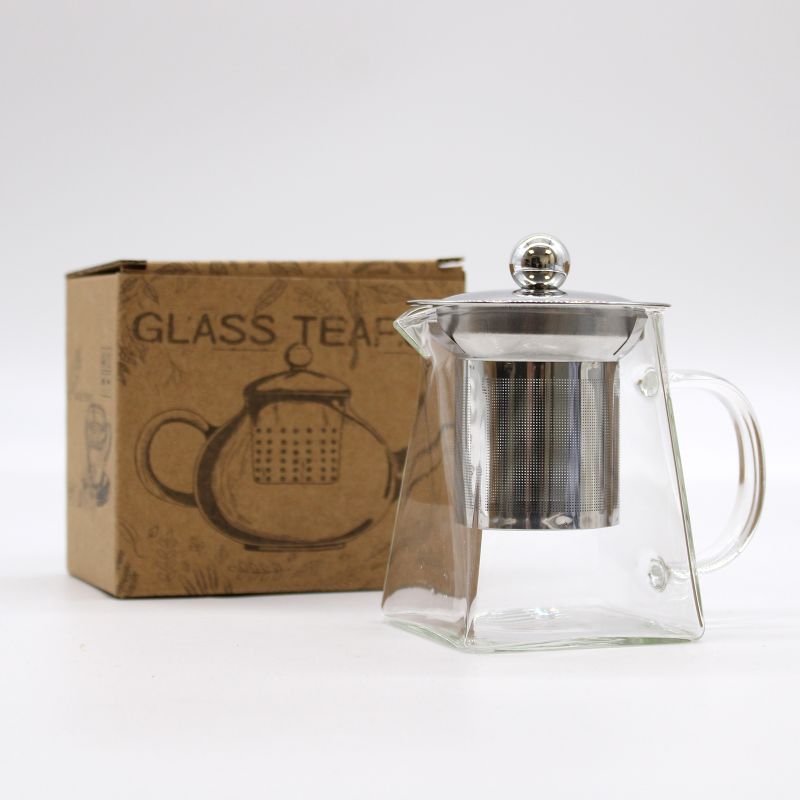 Coffret Cadeau Théière Infuseur en Verre - Forme Tour - 350ml