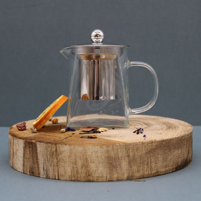 Coffret Cadeau Théière Infuseur en Verre - Forme Tour - 350ml