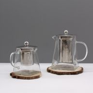 Coffret Cadeau Théière Infuseur en Verre - Forme Tour - 350ml