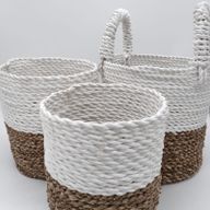 Ensemble de Paniers en Jonc de Mer - Blanc Naturel