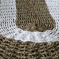 Tapis Jonc de Mer Ovale Blanc & Tan - Classique - 60x120cm
