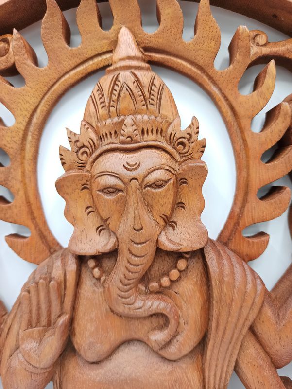 Bois sculté Ganesh - 40cm