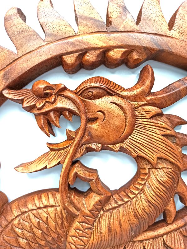 Bois sculté Dragon Panel - 40cm