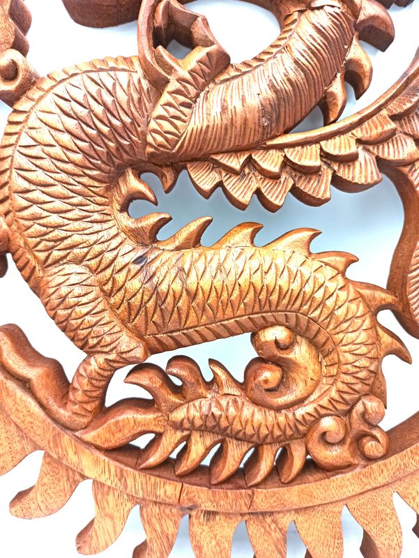 Bois sculté Dragon Panel - 40cm