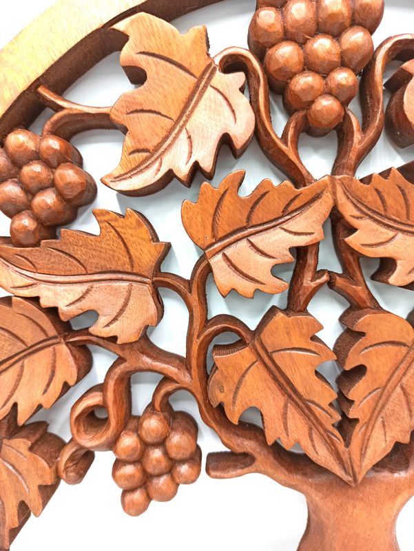Panneau Raisins Arbre de Vie Sculté- 40cm