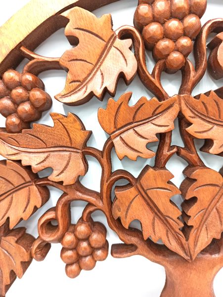 Panneau Raisins Arbre de Vie Sculté- 40cm