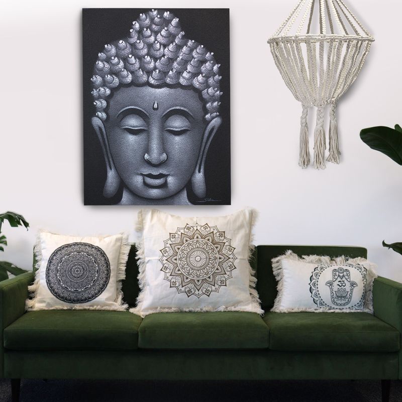 Coussin Mandala Hamsa - 30x50cm - vert