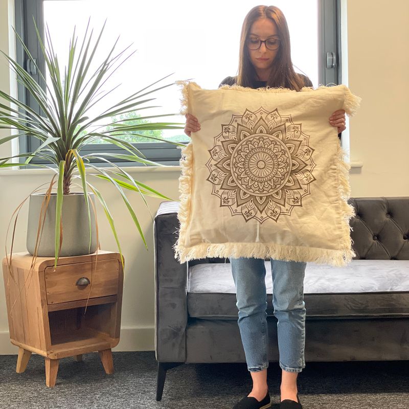 Coussin Lotus Mandala - 60x60cm - bronze