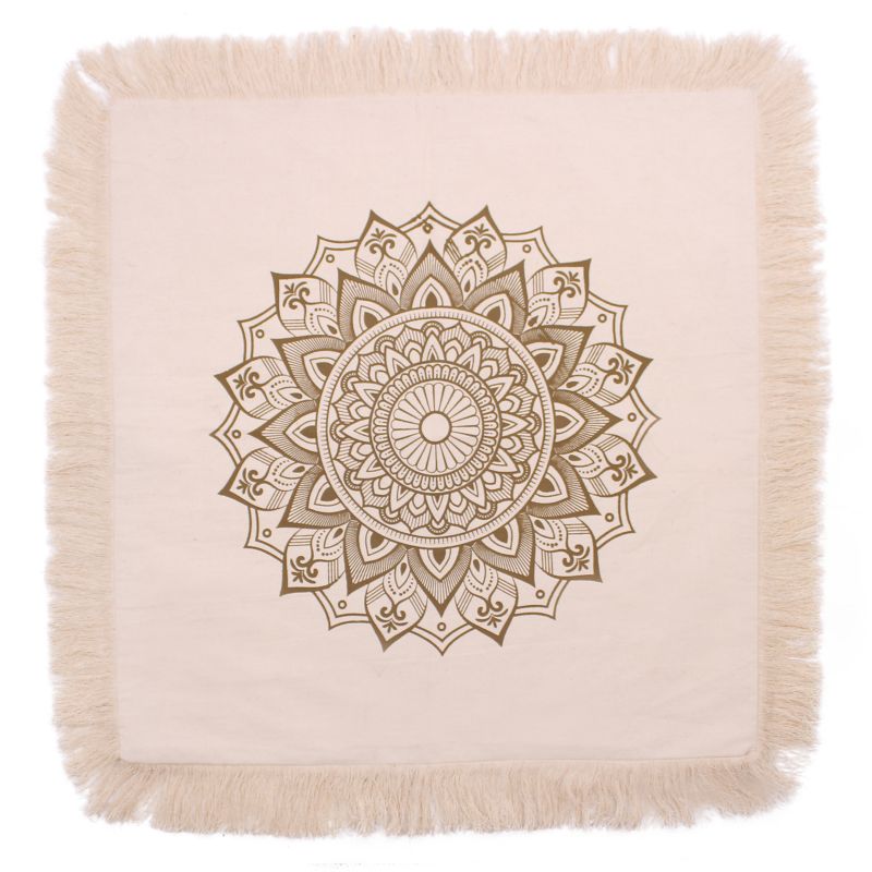 Coussin Lotus Mandala - 60x60cm - bronze