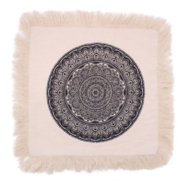 Coussin Mandala Traditionnel - 45x45cm - noir