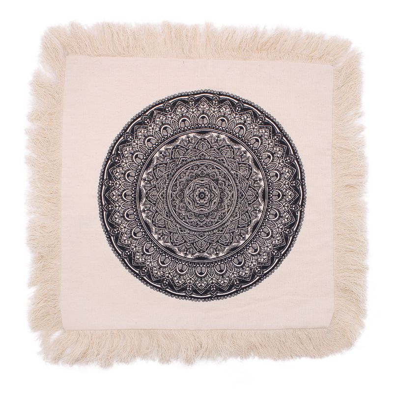 Coussin Mandala Traditionnel - 45x45cm - noir