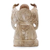 Statue de Bouddha Sculptée à la Main - 40cm Mains en l'air - Peinture à la chaux