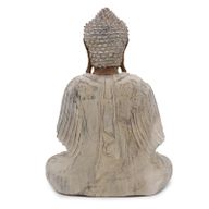 Statue de Bouddha sculptée à la main - Transmission d'enseignement de 40 cm - Blanchi à la chaux