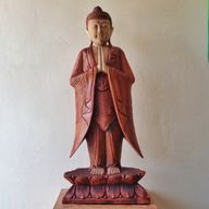 Statue de Bouddha sculptée à la main - 100 cm Bienvenue