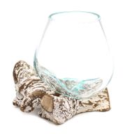 Verre sur Bois Blanchi - Petit Bol