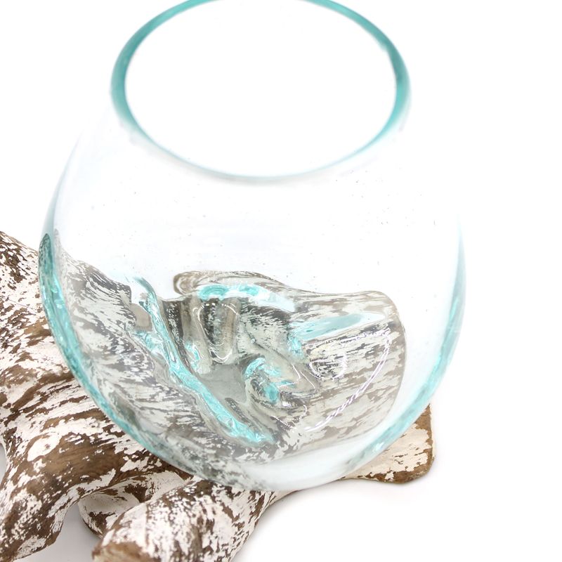 Verre sur Bois Blanchi - Petit Bol