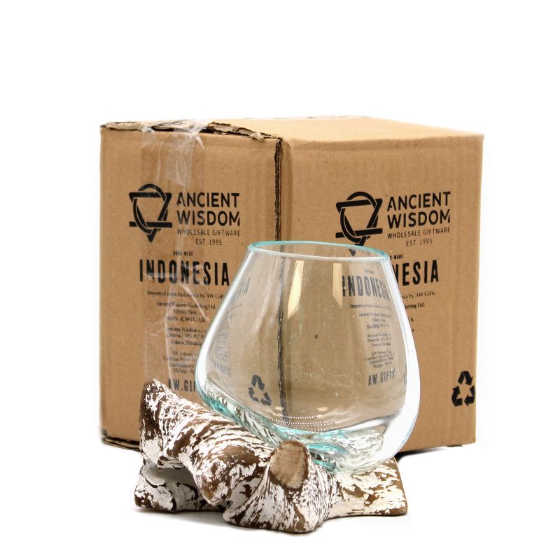Verre sur Bois Blanchi - Petit Bol