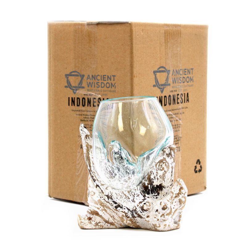 Verre sur Bois Blanchi - Bol Moyen