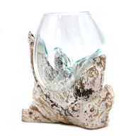 Verre sur Bois Blanchi - Bol Moyen